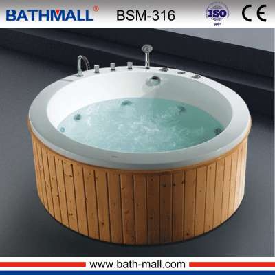 Small round whirlpool acrylic bathtub for home bathing